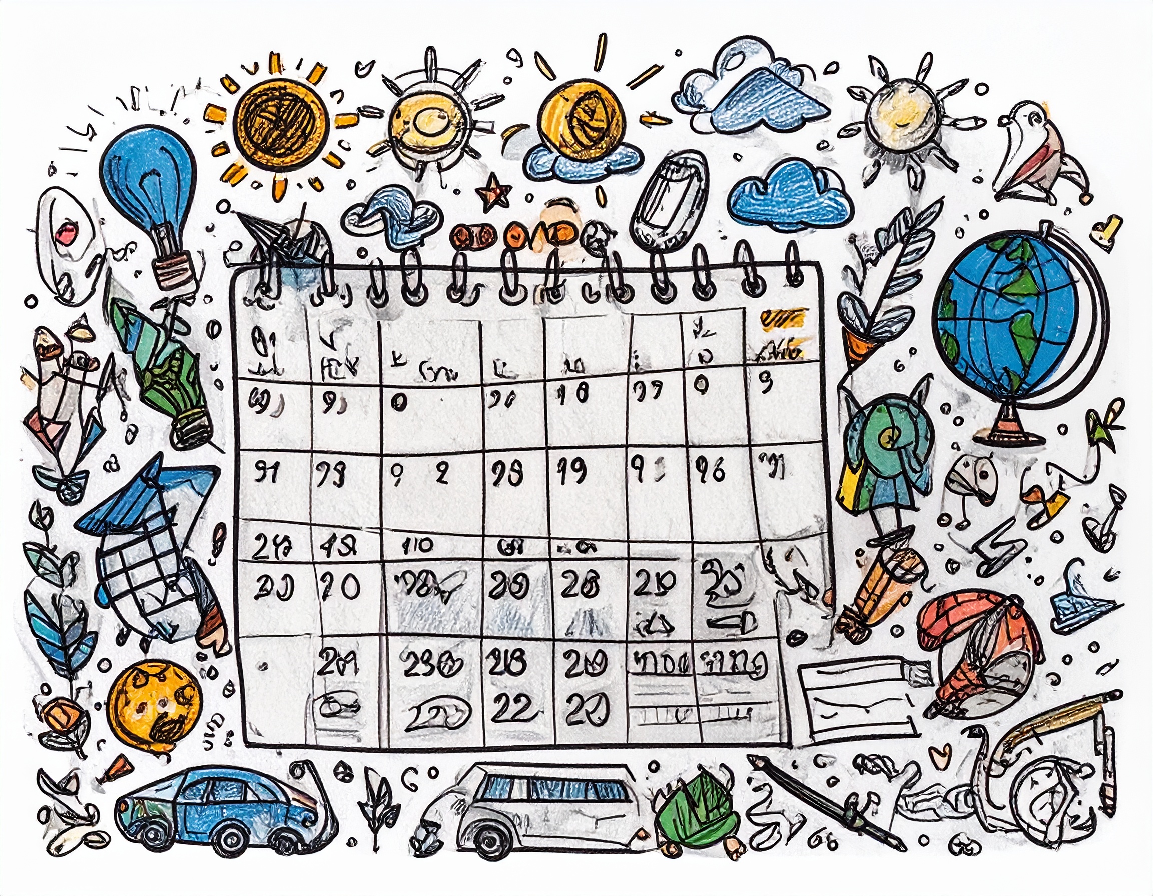 Calendar with things